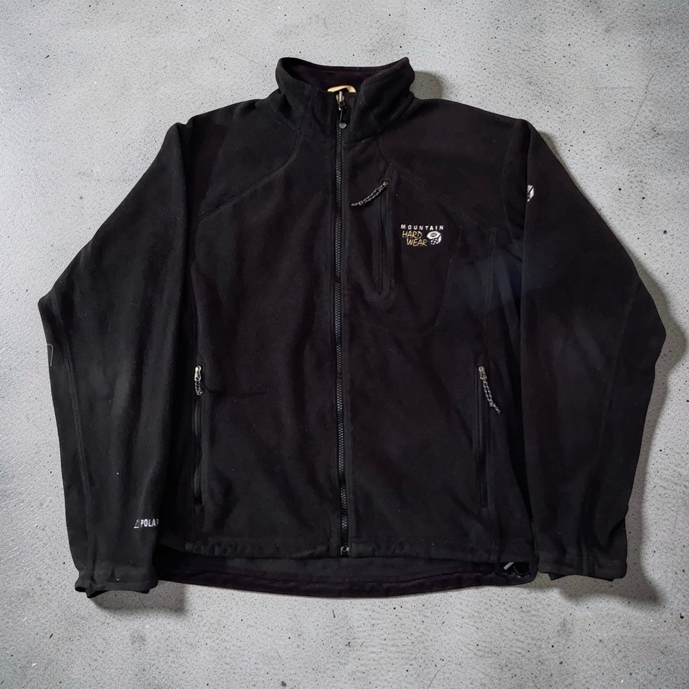 Mountain Hardwear Polartec 200 Fleece Jacket Mens L Black Full Zip OM2720